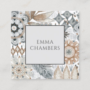 Boho Formas Flores Tarjetas de Llamadas de Doodles