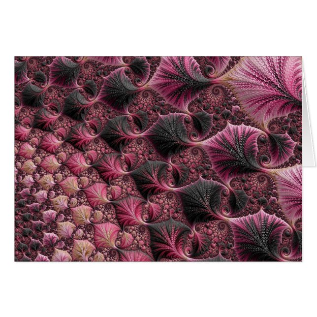 Boho Funky Ecléctico Rosa Negro Resumen Fractal (Anverso (Horizontal))
