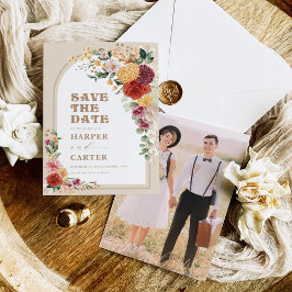 Boho Garden Flores Pampas Grass Save the Date