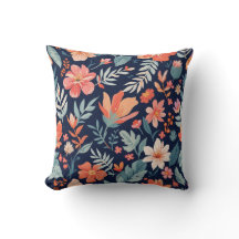 Boho Garden Whimsy - Cojín decorativo tropical flo