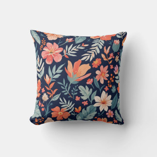 Boho Garden Whimsy - Cojín decorativo tropical flo