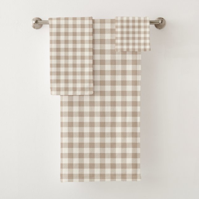 Boho Gingham Pattern Plaid Checkered Neutral (In situ)
