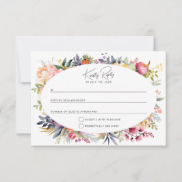 Boho glam boda RSVP - peonías acuáticas