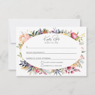 Boho glam boda RSVP - peonías acuáticas