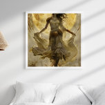 Boho Gold Goddess Arte de Pared Estético<br><div class="desc">Eleva tu decoración con la belleza divina del Boho Gold Goddess Aesthetic Wall Art. Esta impresionante obra de arte cuenta con una figura de diosa adornada con un traje dorado y beige, iluminado por el resplandor dorado de un sol que se pone detrás de ella. La serenidad y majestuosa representación...</div>