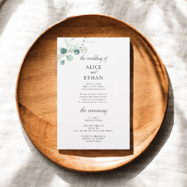 Boho Greenery Eucalyptus deja el programa de bodas