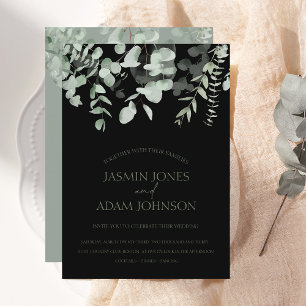 Boho Greenery Invitación a la Boda de Eucalipto Ne