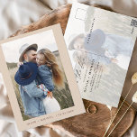 Boho Guardar la tarjeta postal mínima de la foto d<br><div class="desc">Boda Boho Terracotta Salven las tarjetas de fecha que tienen una foto en el frente. Las tarjetas Save the Date contienen una moderna tipografía de escritura cursiva con letras a mano que son elegantes,  simples y modernas para usar después de la minimalista celebración del día de la boda.</div>