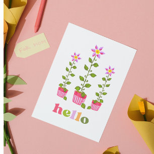 Boho Hola pensamiento floral hecho a mano de ti