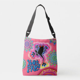 Boho Hot Frog Surf Psicodelic Tote bolsa roja.
