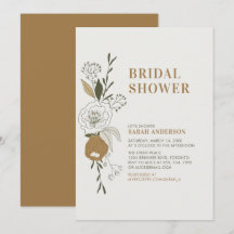 Boho Invitación a la ducha de la boda nupcial flor