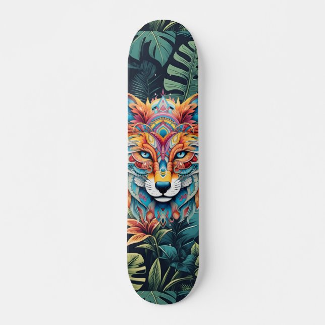 Boho Jungle Fox Skateboard (Anverso )