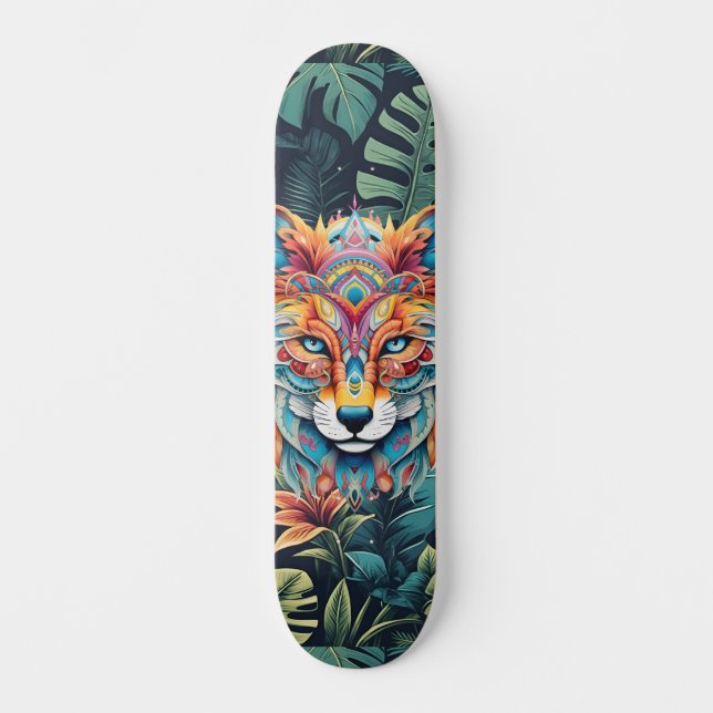Boho Jungle Fox Skateboard (Anverso)