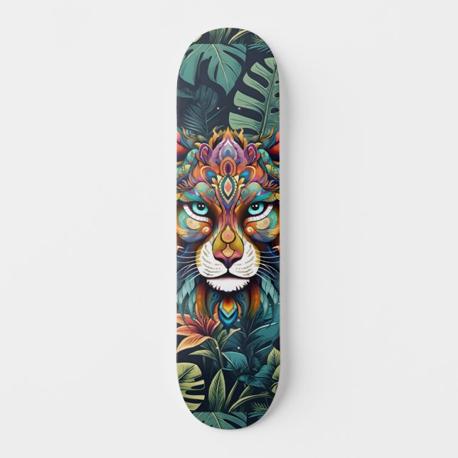 Boho Jungle Lion Skateboard (Anverso)