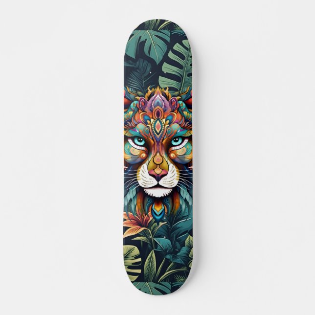 Boho Jungle Lion Skateboard (Anverso )