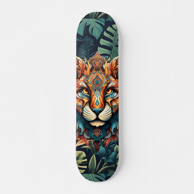 Boho Jungle Tiger Skateboard (Anverso )