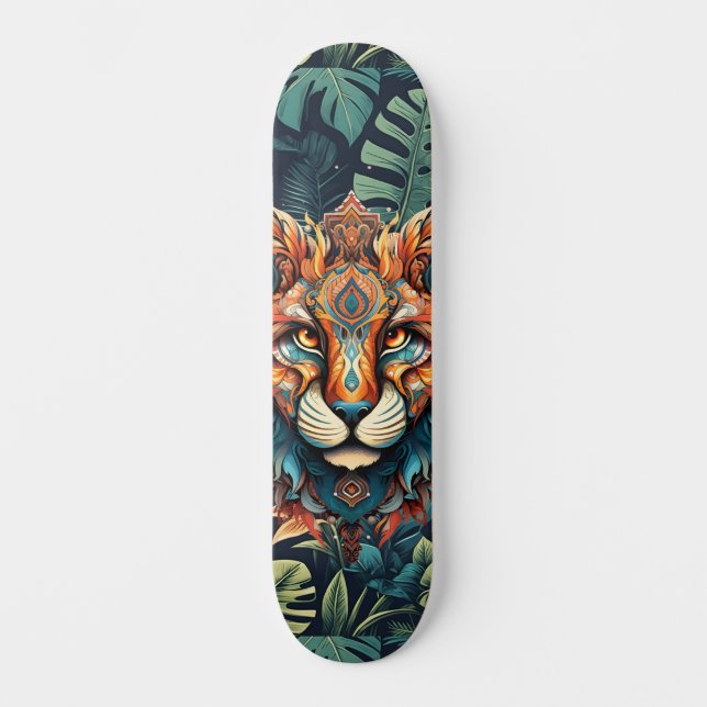 Boho Jungle Tiger Skateboard (Anverso)