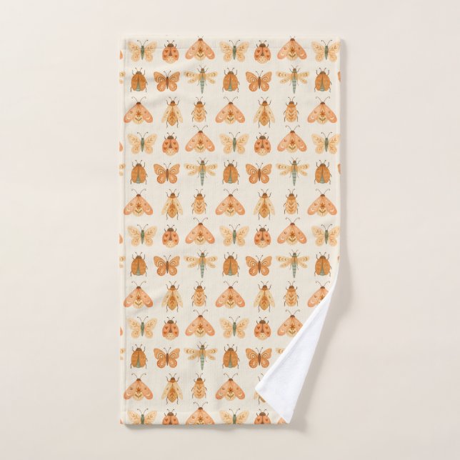 Boho Käfer, Motten, Schmetterlinge (Toalla de mano)