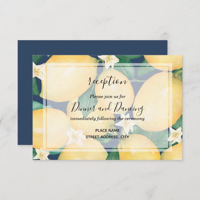 Boho Lemons en la recepción de bodas de las hojas  (Anverso / Reverso)