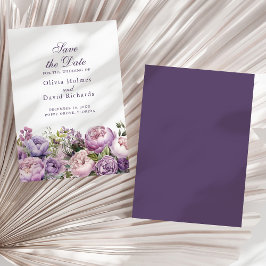 Boho Lilac y Purple Peonies guardan la tarjeta de 