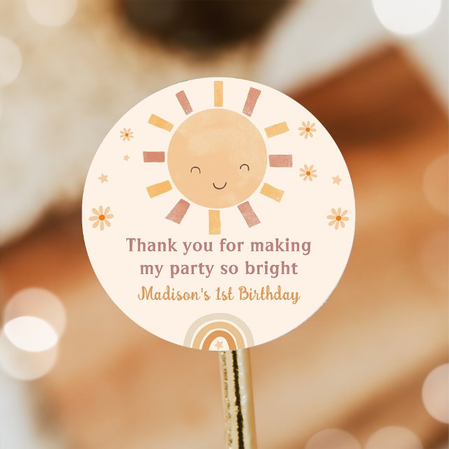 Boho Little Sunshine Birthday Pegatina (Subido por el creador)