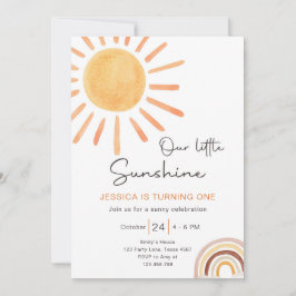 Boho Little Sunshine Primer cumpleaños Invitación 