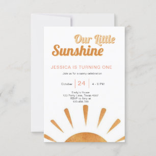 Boho Little Sunshine Primer cumpleaños Invitación