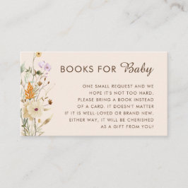 Boho Little Wildflower Books para la tarjeta de Ba