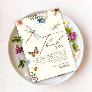 Boho Love Bug Insecs Dragonfly Gracias tarjeta
