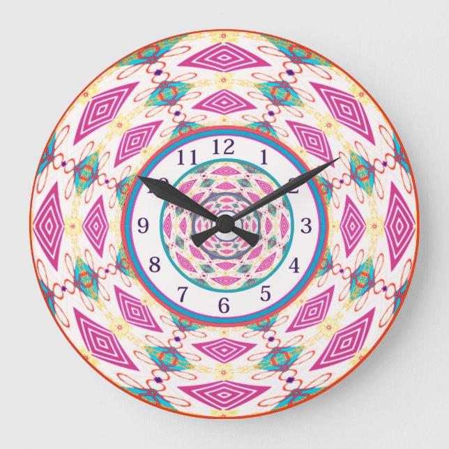 Boho Mandala grande reloj (Anverso)
