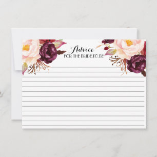 Boho Marsala Bellas Tarjetas de Consejos Florales