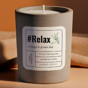 Boho Milky Kraft Beige Etiquetas de velas de papel