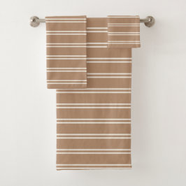 Boho Minimalist Modern Neutral Stripes Tan Brown