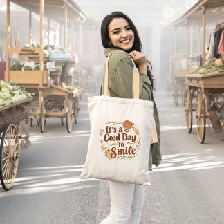 Boho Minimalista Es un buen día sonreír la bolsa d