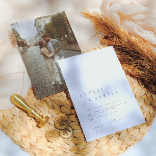 Boho Minimalista Invitación de Boda con Foto