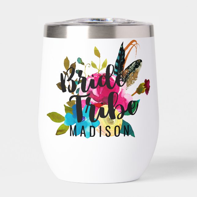 Boho Moda acuarela floral Boda tribu de novias (Frente)