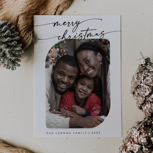 Boho Moda Black White Photo Cuke Feliz Navidad (Subido por el creador)