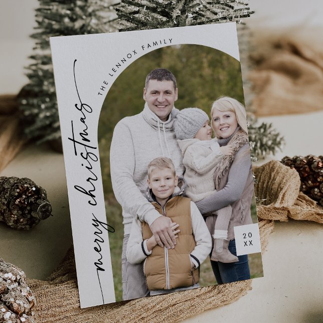 Boho Moda Blanco negro foto moderna Feliz Navidad (Subido por el creador)