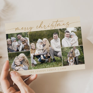 Boho Moda Cream Gold Foto Boho Feliz Navidad
