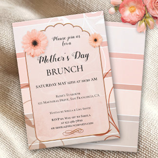 Boho Moda Día de la Madre Floral Invitación a Brun