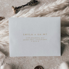 Boho Moda Gold y White Self-Addressed RSVP
