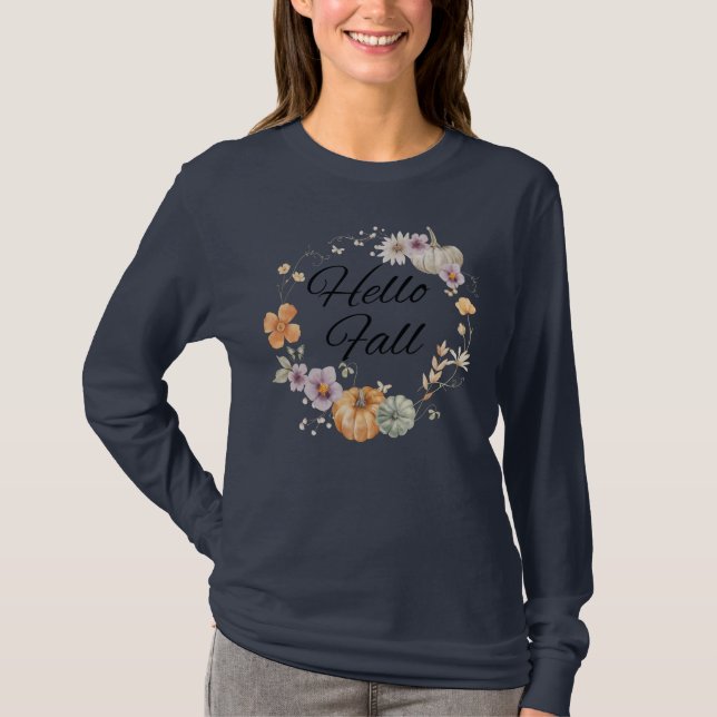 Boho Moda Hello Fall Camisa Botánica (Anverso)