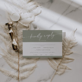 Boho Moda Sage Green Menu Choice RSVP Card
