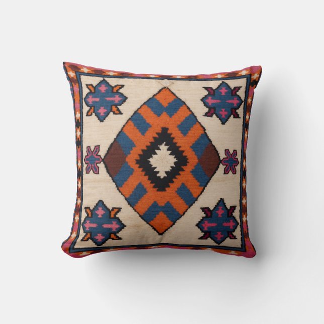 Boho moderno: almohadas blancas de kilim con Mamáe (Anverso)