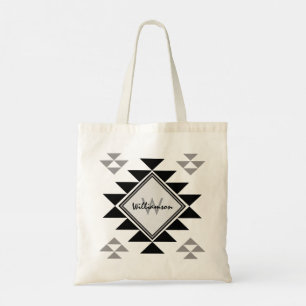Boho Monograma Nombre Bolsa de Toque Geométrica Gr