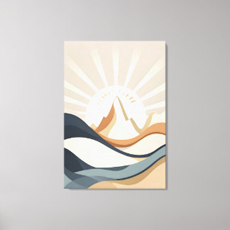 "Boho Mountain Resumen arte paisajístico Imprimir