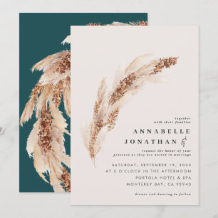 Boho natural pampas verde azulado césped elegante 