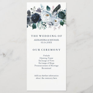Boho Navy Peony Programa de bodas