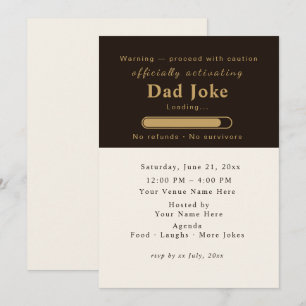 Boho Neutral Invitación estética chiste de papá