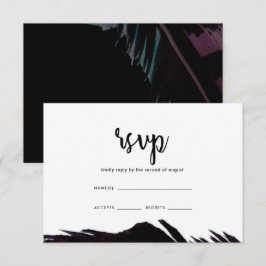 Boho Nights Black con Feather Wedding RSVP